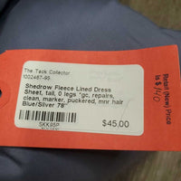 Fleece Lined Dress Sheet, tail, 0 legs *gc, repairs, clean, marker, puckered, mnr hair

