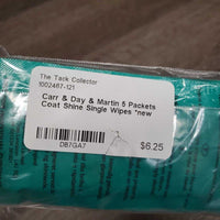 5 Packets Coat Shine Single Wipes *new
