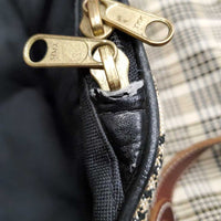 Baker Blanket Saddle Carry - Storage Bag, Fleece Lined, zip, Shoulder Strap *gc, clean, unstitched D Ring, snags, rubbed/thin edges, older
