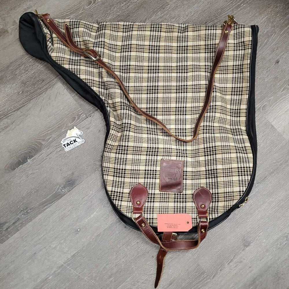 Baker Blanket Saddle Carry - Storage Bag, Fleece Lined, zip, Shoulder Strap *gc, clean, unstitched D Ring, snags, rubbed/thin edges, older