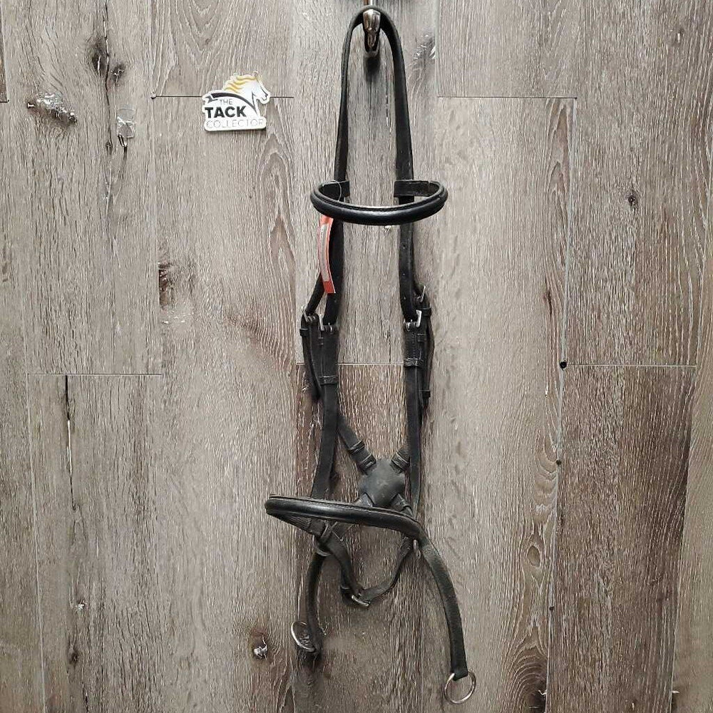Side Pull Bridle *gc/fair, rubber lining: sticky, peeled, melted & hairy, dirty, scraped edges