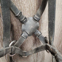 Side Pull Bridle *gc/fair, rubber lining: sticky, peeled, melted & hairy, dirty, scraped edges
