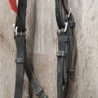 Side Pull Bridle *gc/fair, rubber lining: sticky, peeled, melted & hairy, dirty, scraped edges