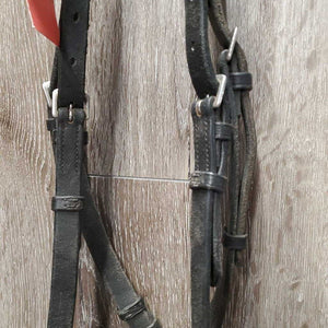 Side Pull Bridle *gc/fair, rubber lining: sticky, peeled, melted & hairy, dirty, scraped edges