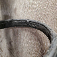 Side Pull Bridle *gc/fair, rubber lining: sticky, peeled, melted & hairy, dirty, scraped edges

