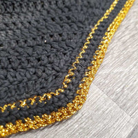 Crochet Ear Bonnet Fly Veil *gc, faded, dirty, curled, discolored?, undoen ear stitching