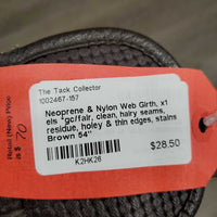 Neoprene & Nylon Web Girth, x1 els *gc/fair, clean, hairy seams, residue, holey & thin edges, stains
