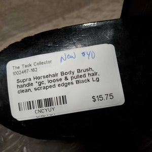 Horsehair Body Brush, handle *gc, loose & pulled hair, clean, scraped edges