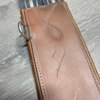 Leather Girth, 2x els 3x D rings *vgc, UNDONE Stitching, scratches, clean, older, rubs, mnr undone stitching
