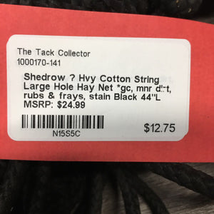 Hvy Cotton String Large Hole Hay Net *gc, mnr dirt, rubs & frays, stain