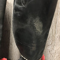 Field Boots, zips *fair/gc, BROKEN Zip-L, faded, scuffed, rubs, thin calves, unstitched top edges
