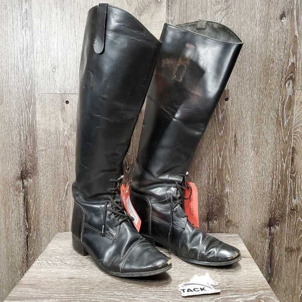 Field Boots, Pull On, 2 air forms *fair, scraped/peeled toes, older, dusty, scratches, rubs, faded, scrapes