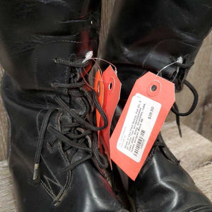 Field Boots, Pull On, 2 air forms *fair, scraped/peeled toes, older, dusty, scratches, rubs, faded, scrapes