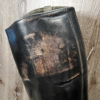 Field Boots, Pull On, 2 air forms *fair, scraped/peeled toes, older, dusty, scratches, rubs, faded, scrapes