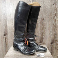 Field Boots, Pull On *fair, rubs, older, dusty, undone stitching, scrapes, dry, rubs, curled, scrapes