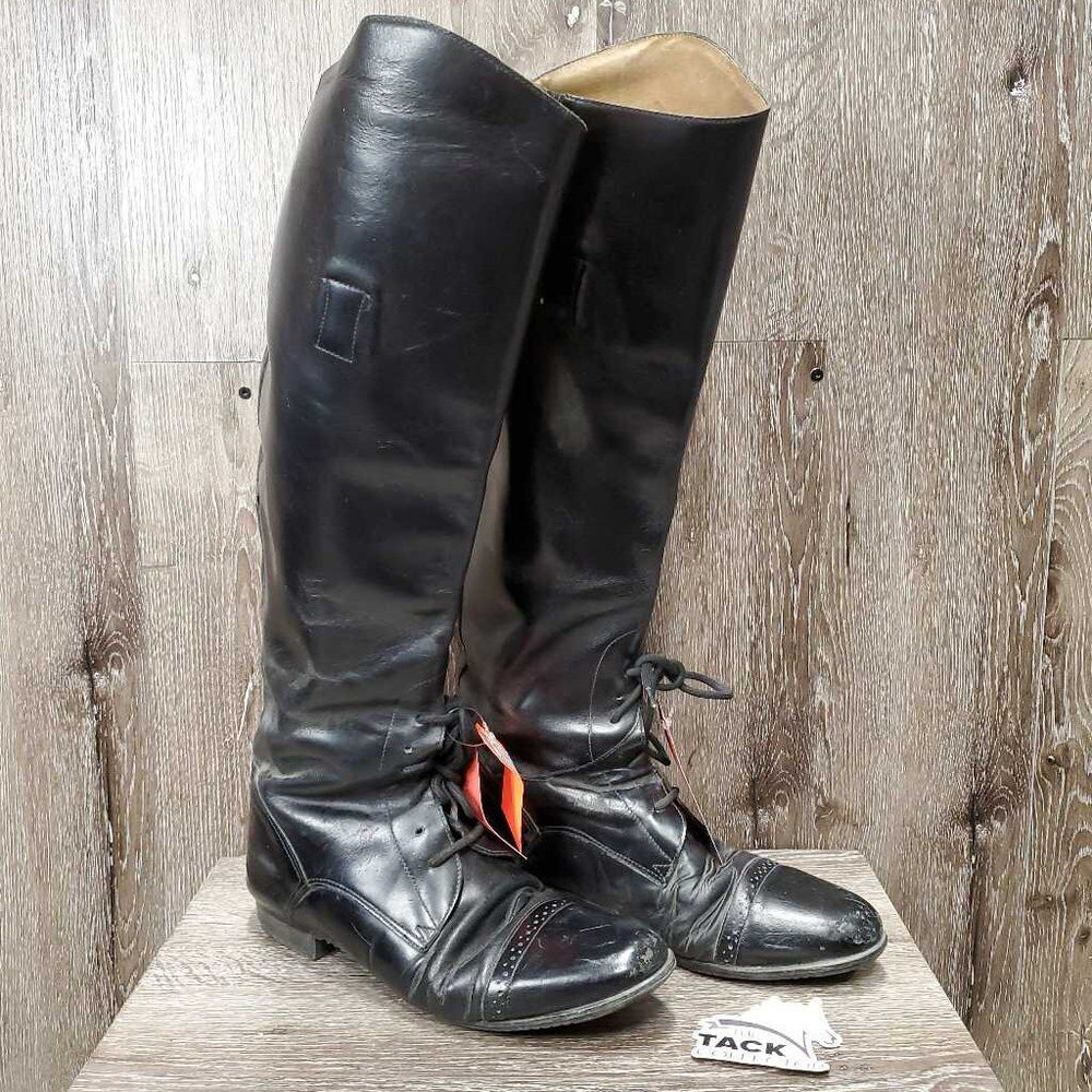 Field Boots, Pull On *fair, rubs, older, dusty, undone stitching, scrapes, dry, rubs, curled, scrapes