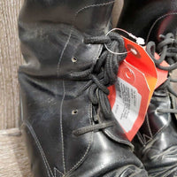 Field Boots, Pull On *fair, rubs, older, dusty, undone stitching, scrapes, dry, rubs, curled, scrapes