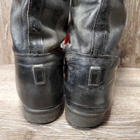 Field Boots, Pull On *fair, rubs, older, dusty, undone stitching, scrapes, dry, rubs, curled, scrapes