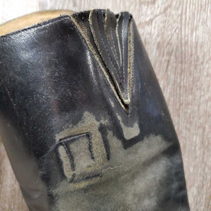 Field Boots, Pull On *fair, rubs, older, dusty, undone stitching, scrapes, dry, rubs, curled, scrapes
