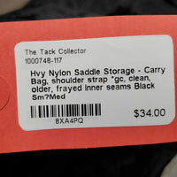 Hvy Nylon Saddle Storage - Carry Bag, shoulder strap *gc, clean, older, frayed inner seams
