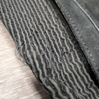 Suede Half Chaps *gc/fair, older, rubs, undone stitching, faded, stains, pilly, gunky inside
