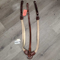 Narrow Double Elastic & Thick Leather Breastplate *vgc, clean, stained elastic, older, holes, mnr scraped edges
