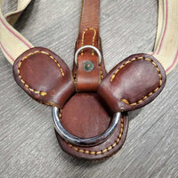 Narrow Double Elastic & Thick Leather Breastplate *vgc, clean, stained elastic, older, holes, mnr scraped edges
