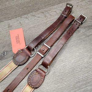 Narrow Double Elastic & Thick Leather Breastplate *vgc, clean, stained elastic, older, holes, mnr scraped edges
