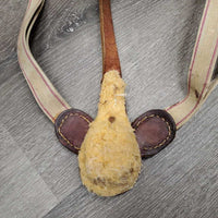 Narrow Double Elastic & Thick Leather Breastplate *vgc, clean, stained elastic, older, holes, mnr scraped edges
