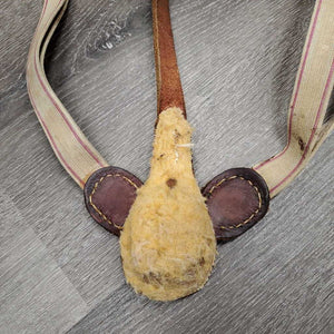 Narrow Double Elastic & Thick Leather Breastplate *vgc, clean, stained elastic, older, holes, mnr scraped edges