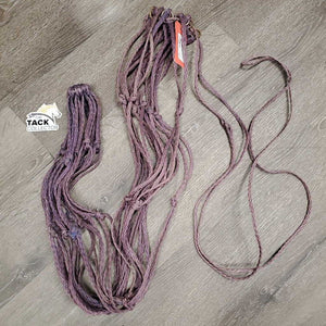 Lg Hole Nylon Rope Hay Net *gc/fair, rubs, frayed, rust, clean, faded
