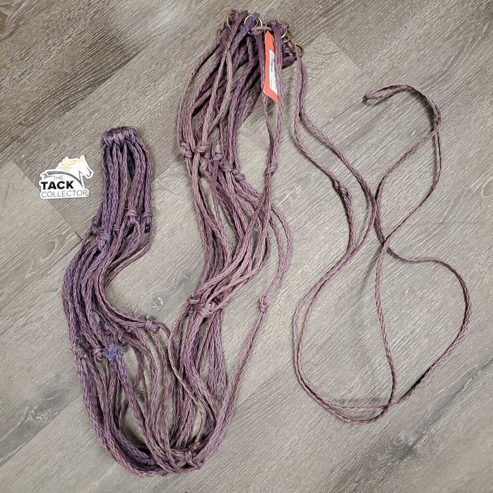 Lg Hole Nylon Rope Hay Net *gc/fair, rubs, frayed, rust, clean, faded