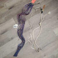 Lg Hole Thin Nylon Rope Hay Net, extra string *gc/fair, rubs, frayed, rust, clean, faded, discolored
