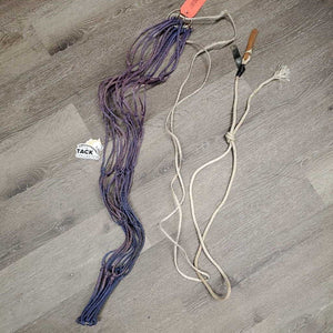 Lg Hole Thin Nylon Rope Hay Net, extra string *gc/fair, rubs, frayed, rust, clean, faded, discolored