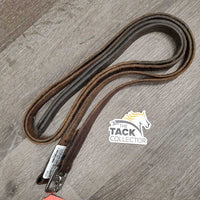 Pr Thick Soft Stirrup Leathers *REPURPOSE USE ONLY *fair, MISSING Buckle & v.loose stitching, xholes, rubs, faded