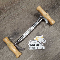 2 Wood Handle Boot Pulls *vgc, mnr stains, rust? spot
