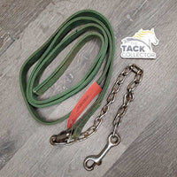 Thick Stiff Nylon Web Lead Shank, 21" Nose Chain *fair, dirt, rusty, frayed edges, stains
