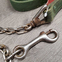 Thick Stiff Nylon Web Lead Shank, 21" Nose Chain *fair, dirt, rusty, frayed edges, stains
