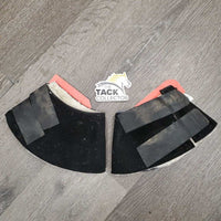 Neoprene & Fleece Lined Wrap Around Bell Boots, velcro *gc/fair, clean & residue, stains, clumpy, thing, hairy, flat & rubbed spots, dusty