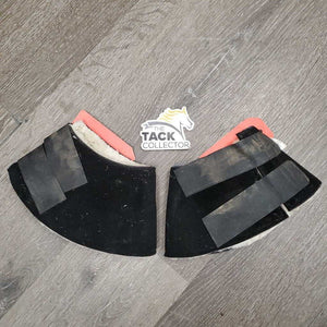 Neoprene & Fleece Lined Wrap Around Bell Boots, velcro *gc/fair, clean & residue, stains, clumpy, thing, hairy, flat & rubbed spots, dusty