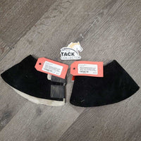 Neoprene & Fleece Lined Wrap Around Bell Boots, velcro *gc/fair, clean & residue, stains, clumpy, thing, hairy, flat & rubbed spots, dusty
