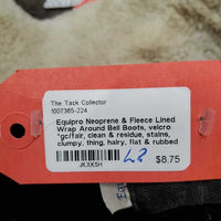 Neoprene & Fleece Lined Wrap Around Bell Boots, velcro *gc/fair, clean & residue, stains, clumpy, thing, hairy, flat & rubbed spots, dusty
