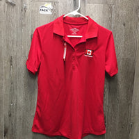 SS Polo Shirt, 1/4 Button Up "Team Canada" *vgc, mnr hair, marks?dents & snags, puckered/shrunk logo
