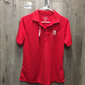 SS Polo Shirt, 1/4 Button Up "Team Canada" *vgc, mnr hair, marks?dents & snags, puckered/shrunk logo