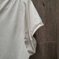 SS Polo Show Shirt. 1/4 Zip up, Bling Collar *gc, stains, mnr snags, dingy