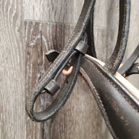 Monocrown Rsd/Padded Bridle, Flash, Bling Brow, Cotton Web Reins *vgc/gc, dirt, edge scrapes, scratches, stiff, rubs, creases
