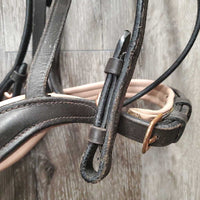 Monocrown Rsd/Padded Bridle, Flash, Bling Brow, Cotton Web Reins *vgc/gc, dirt, edge scrapes, scratches, stiff, rubs, creases
