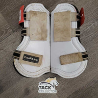 Open Front Boots, Memory Foam Liners, velcro *fair, dirty, hairy, stains, rubs, scrapes, dingy, older

