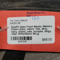 Open Front Boots, Memory Foam Liners, velcro *fair, dirty, hairy, stains, rubs, scrapes, dingy, older
