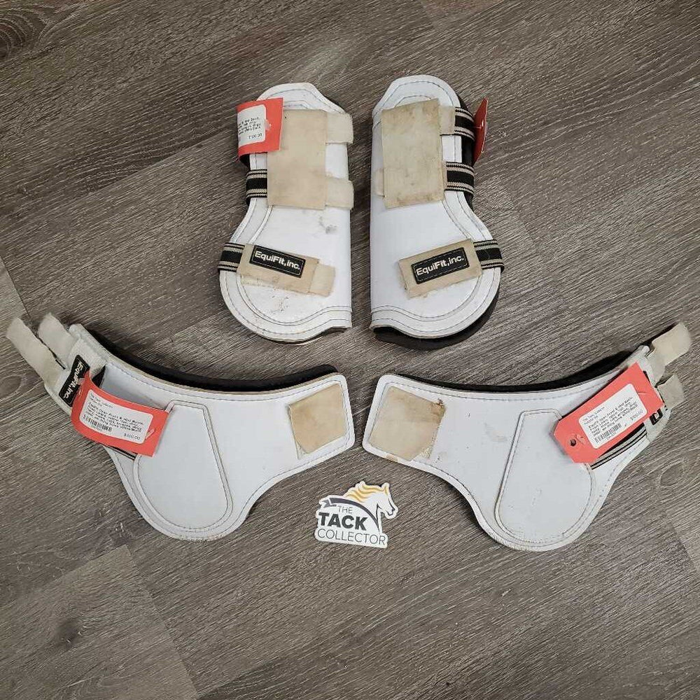 Open Front & Hind Boots, Foam Liners, velcro *fair, dirty, hairy, stains, rubs, scrapes, dingy, older, sm lining holes